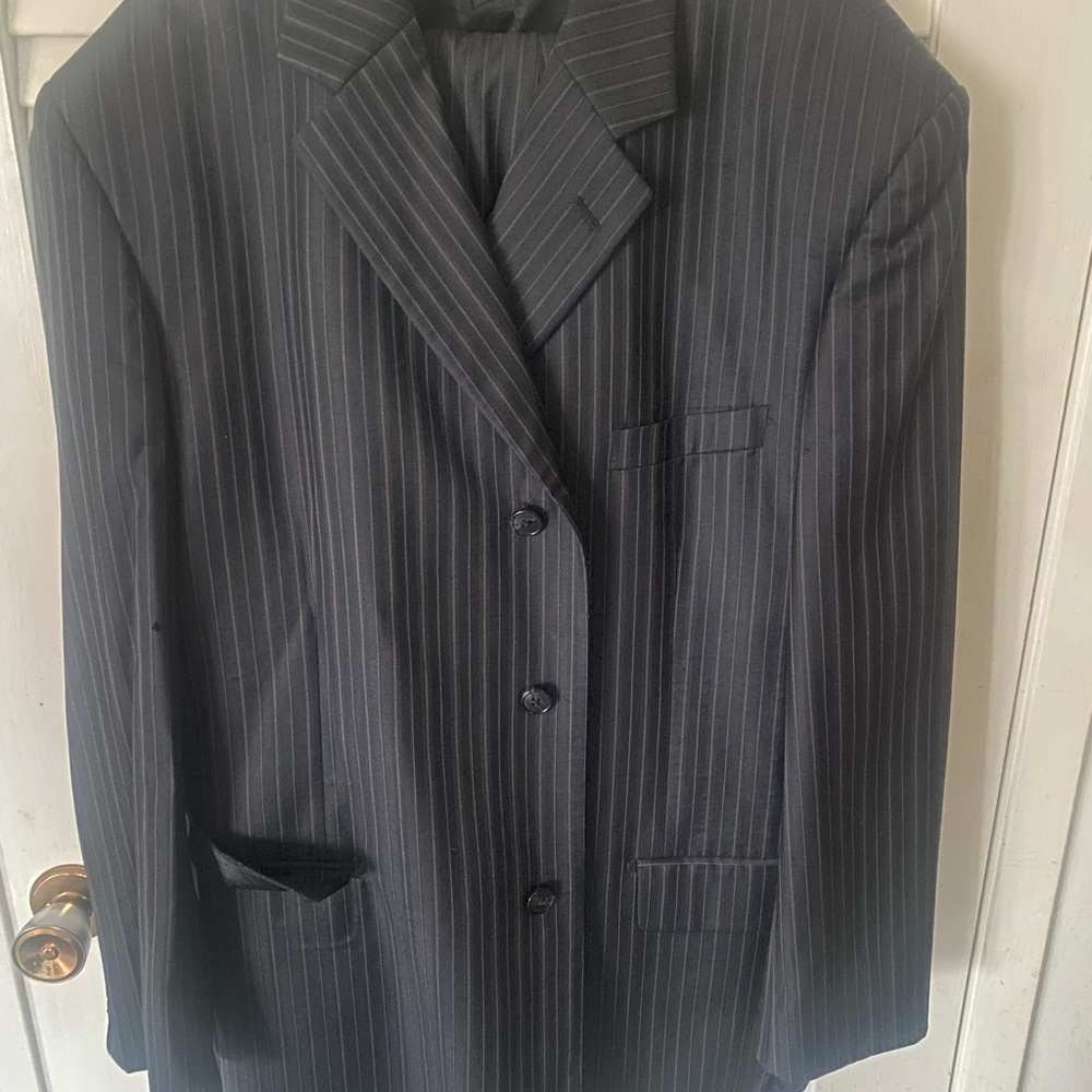 3-piece Suit Charcoal Gray and Pint Striped Suit